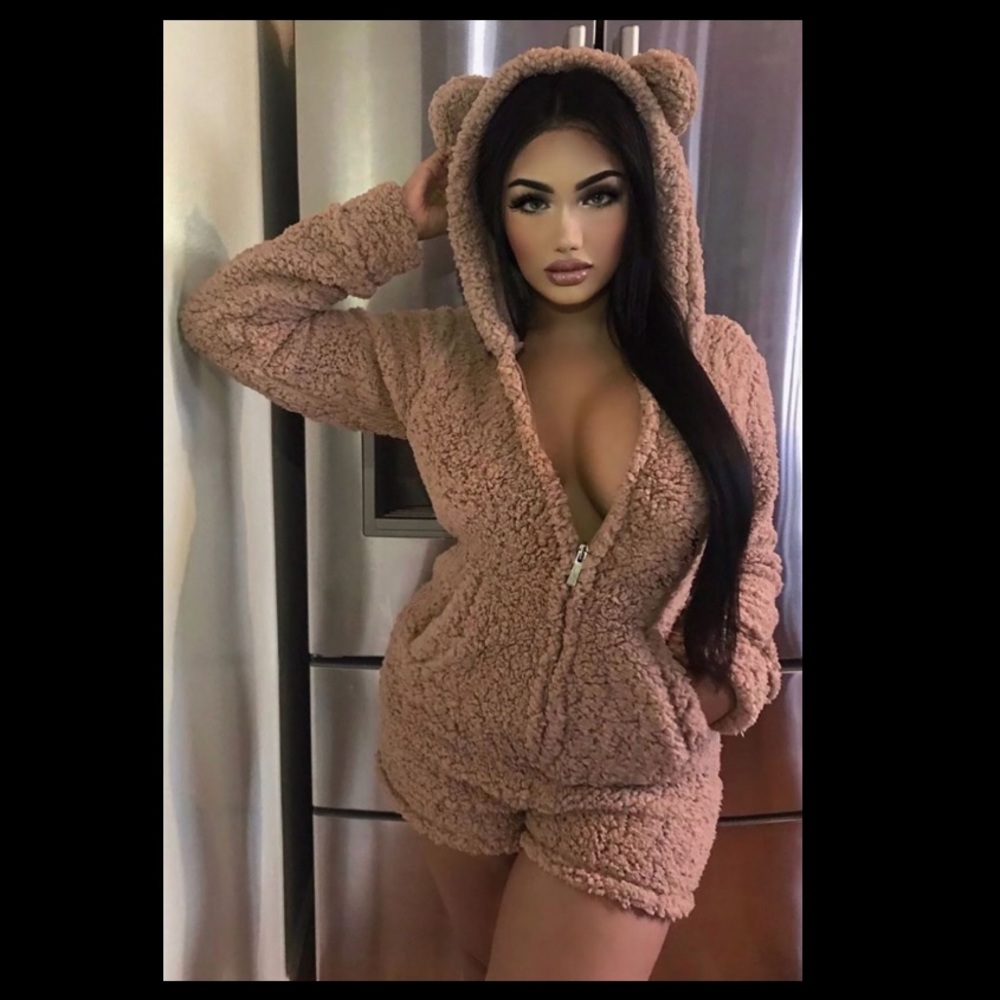Fuzzy teddy one piece